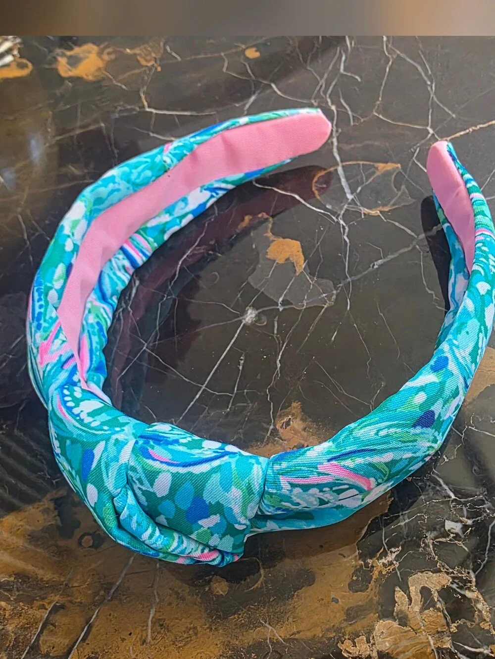 Lilly Pulitzer Knotted Headband Blue Pink Green Southern Preppy Summer Tropical